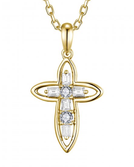 CROSS BAGUETTE DIAMOND PENDANT (TP3913)
