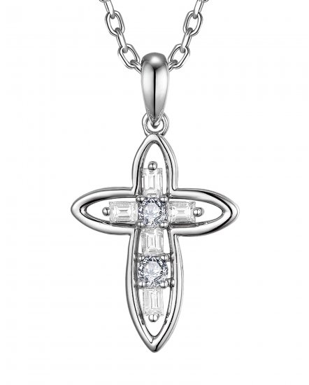 CROSS BAGUETTE DIAMOND PENDANT (TP3913)