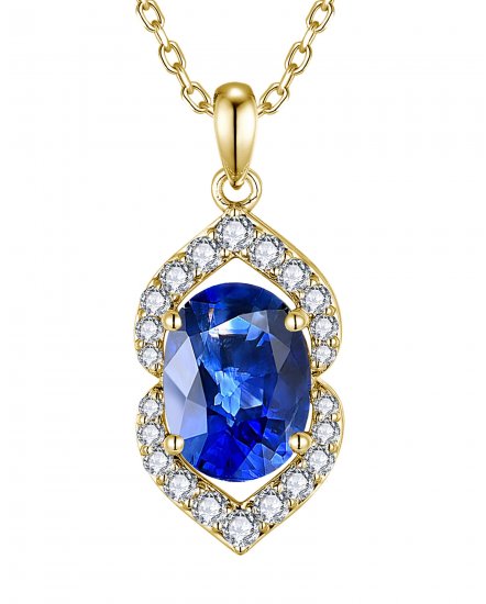 OVAL SAPPHIRE DIAMOND PENDANT (TP4271)