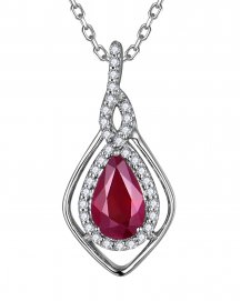 PEAR RUBY DIAMOND PENDANT (TP4283)