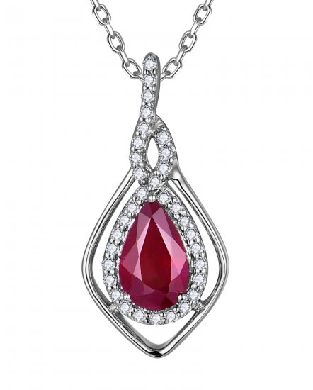PEAR RUBY DIAMOND PENDANT (TP4283)