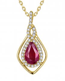PEAR RUBY DIAMOND PENDANT (TP4283)