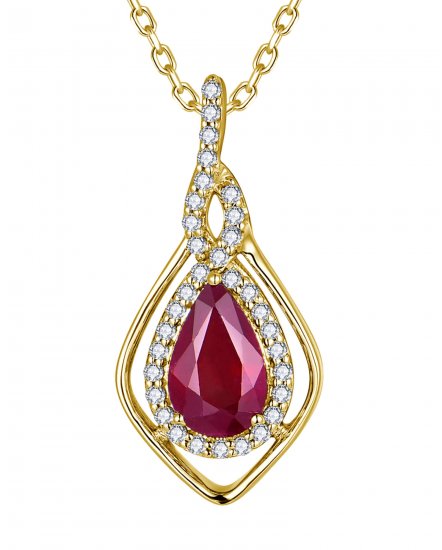 PEAR RUBY DIAMOND PENDANT (TP4283)