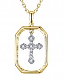 OCTAGON STYLE CROSS DIAMOND PENDANT (TP4610)