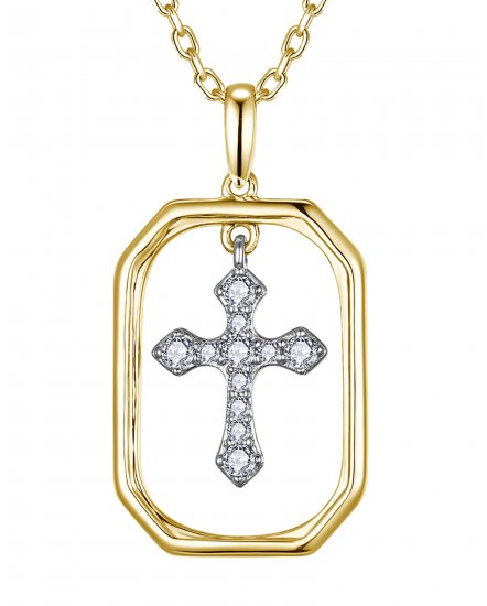 OCTAGON STYLE CROSS DIAMOND PENDANT (TP4610)