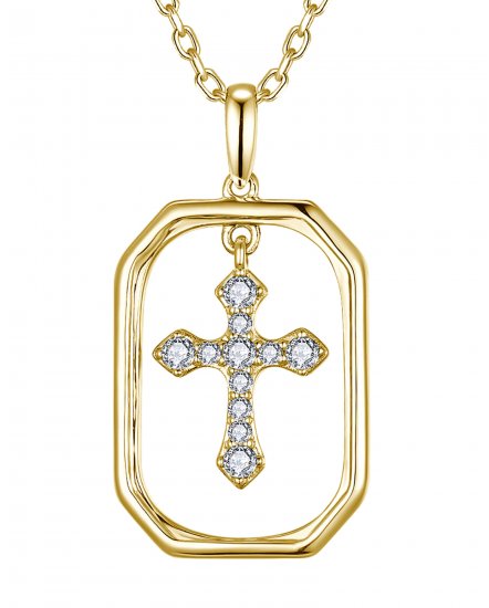 OCTAGON STYLE CROSS DIAMOND PENDANT (TP4610)