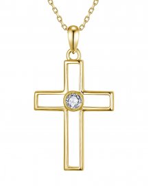CROSS SOLITAIRE DIAMOND PENDANT (TP4637)