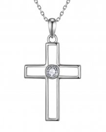 CROSS SOLITAIRE DIAMOND PENDANT (TP4637)