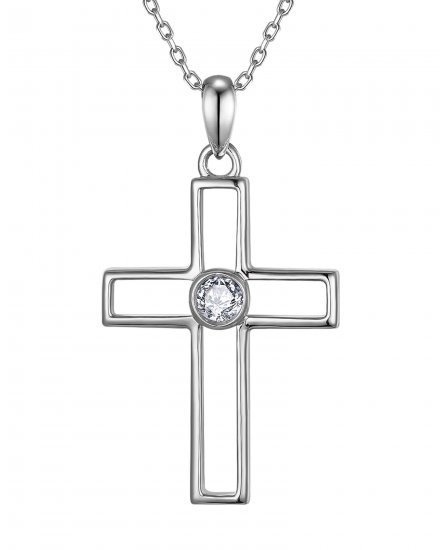 CROSS SOLITAIRE DIAMOND PENDANT (TP4637)