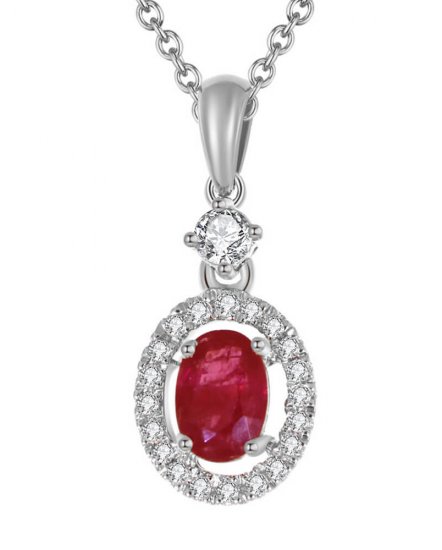 OVAL RUBY DIAMOND PENDANT (TP662)