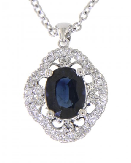 OVAL SAPPHIRE DIAMOND PENDANT (TP698)