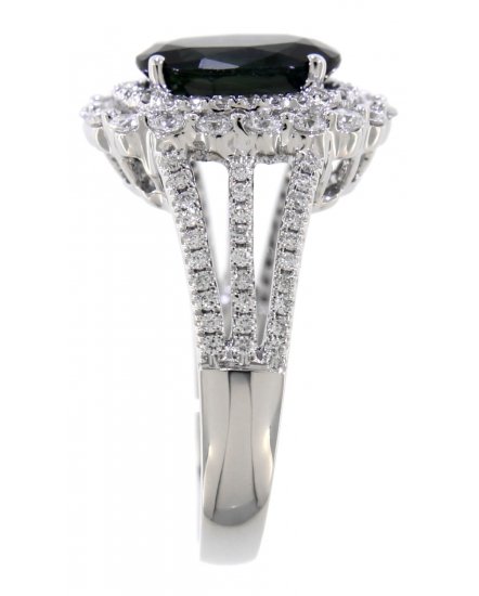 OVAL SAPPHIRE DIAMOND RING (TR1121)