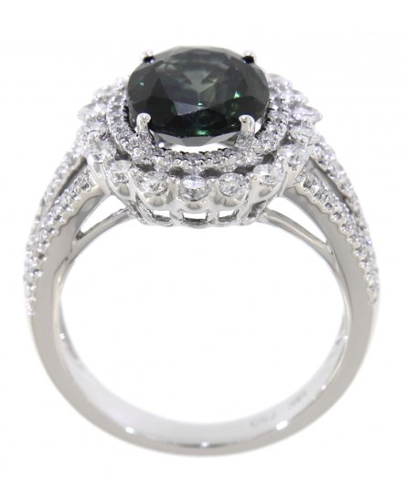 OVAL SAPPHIRE DIAMOND RING (TR1121)