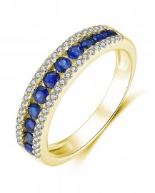 COLORED STONE DIAMOND BAND (TR1328)