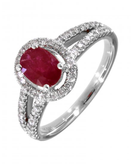OVAL COLORED STONE DIAMOND RING (TR1531)