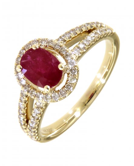 OVAL COLORED STONE DIAMOND RING (TR1531)