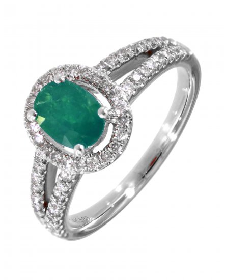 OVAL COLORED STONE DIAMOND RING (TR1531)