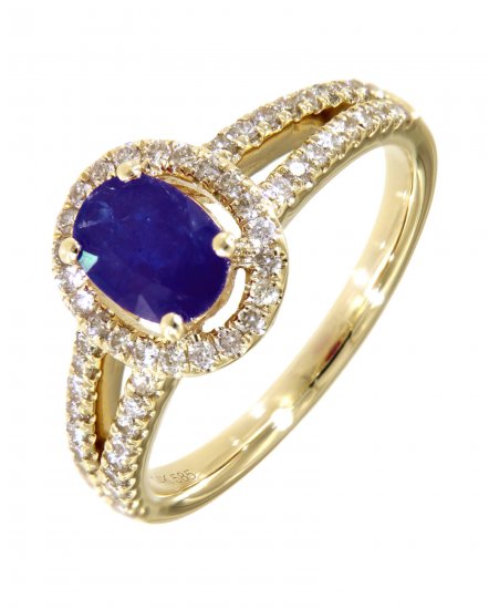 OVAL COLORED STONE DIAMOND RING (TR1531)