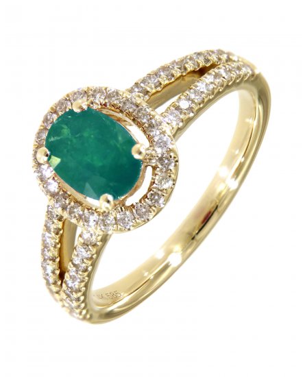 OVAL COLORED STONE DIAMOND RING (TR1531)