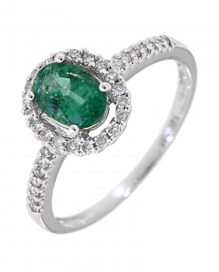 OVAL EMERALD DIAMOND RING (TR1760)