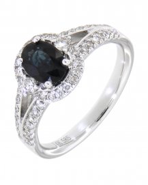 OVAL SAPPHIRE DIAMOND RING (TR1768)
