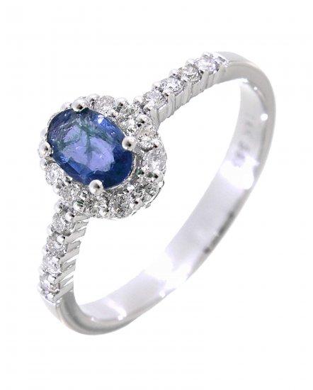OVAL COLORED STONE DIAMOND RING (TR1771)