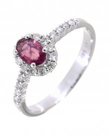 OVAL COLORED STONE DIAMOND RING (TR1771)