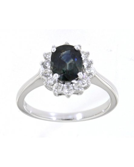 OVAL COLORED STONE DIAMOND RING (TR1781)