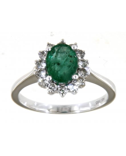 OVAL COLORED STONE DIAMOND RING (TR1781)
