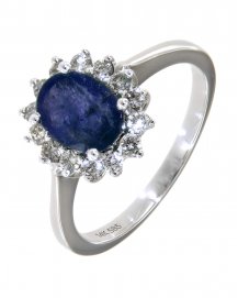 OVAL COLORED STONE DIAMOND RING (TR1781)