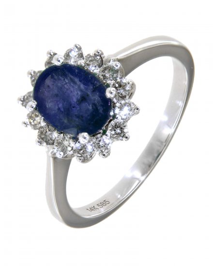 OVAL COLORED STONE DIAMOND RING (TR1781)