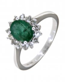 OVAL COLORED STONE DIAMOND RING (TR1781)