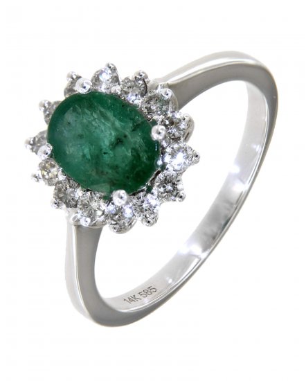 OVAL COLORED STONE DIAMOND RING (TR1781)