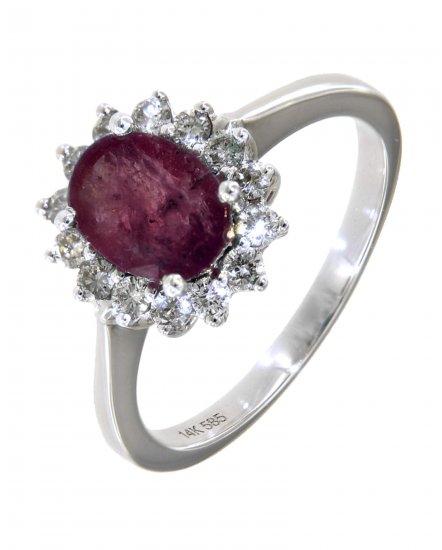OVAL COLORED STONE DIAMOND RING (TR1781)