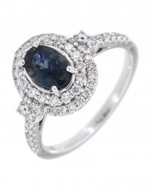 OVAL COLORED STONE DIAMOND RING (TR1793)