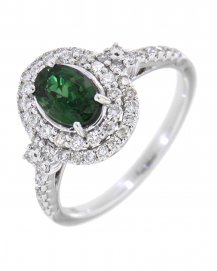 OVAL COLORED STONE DIAMOND RING (TR1793)