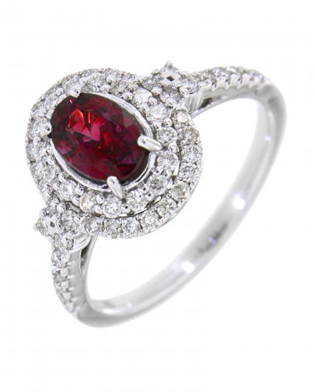 OVAL COLORED STONE DIAMOND RING (TR1793)