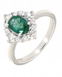 OVAL EMERALD DIAMOND RING (TR1795)
