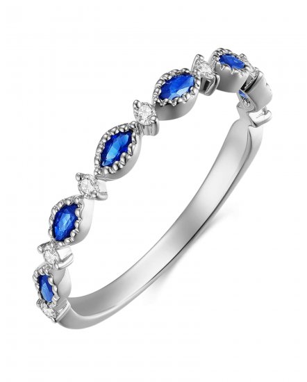 MARQUISE SAPPHIRE DIAMOND BAND (TR2153)