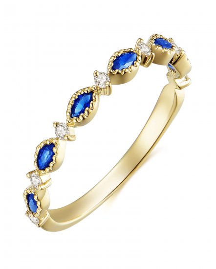 MARQUISE SAPPHIRE DIAMOND BAND (TR2153)