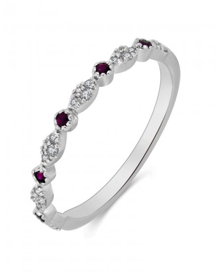 MARQUISE STYLE COLORED STONE DIAMOND BAND (TR2157)