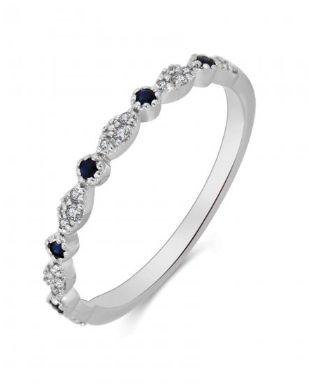 MARQUISE STYLE COLORED STONE DIAMOND BAND (TR2157)