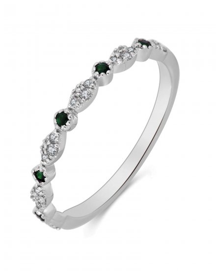 MARQUISE STYLE COLORED STONE DIAMOND BAND (TR2157)