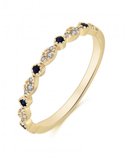 MARQUISE STYLE COLORED STONE DIAMOND BAND (TR2157)