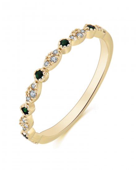 MARQUISE STYLE COLORED STONE DIAMOND BAND (TR2157)