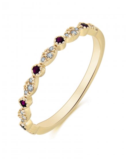 MARQUISE STYLE COLORED STONE DIAMOND BAND (TR2157)