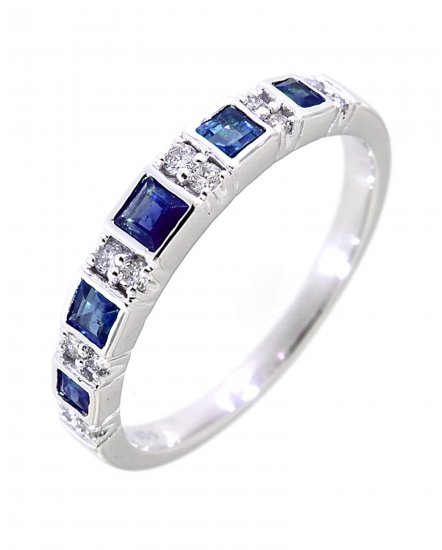 COLORED STONE DIAMOND BAND (TR2166)