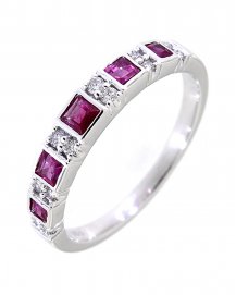 COLORED STONE DIAMOND BAND (TR2166)