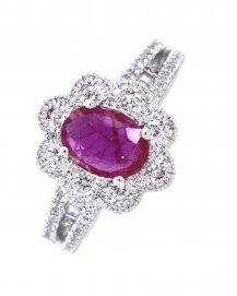 OVAL RUBY DIAMOND RING (TR2188)