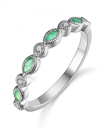 MARQUISE COLORED STONE DIAMOND BAND (TR2952)